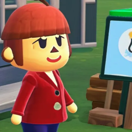 Image similar to angela merkel as a animal crossing character