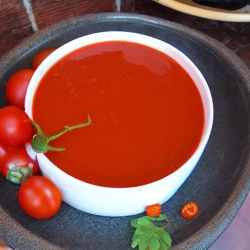 Prompt: a bathtub filled with liquid tomato soup