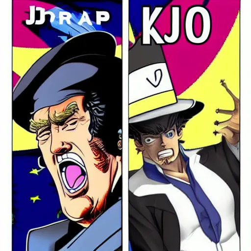 Jotaro Kujo and his stand Star Platinum