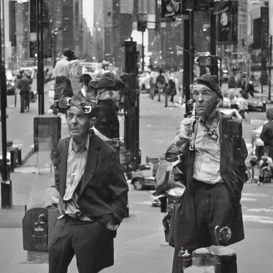 Prompt: street photograph portrait in new york from the 1 9 6 0 s, ultra detailed hyper realistic lifelike, photographed on colour film, photo taken with ektachrome, # film, film grain