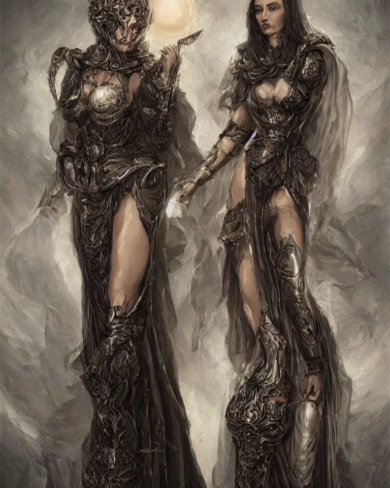 Image similar to a portrait of a dark souls roman goddess in a while silk robe in the moonlight covered in snakes , intricate, elegant, highly detailed, painting, trending on artstation, concept art, by artgerm,