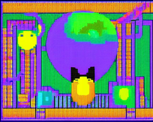 Prompt: catz, 9 0 s computer game by pf magic, cat made of pixel spheres, raster graphics playpen, 2 5 6 colors, windows 3. 1