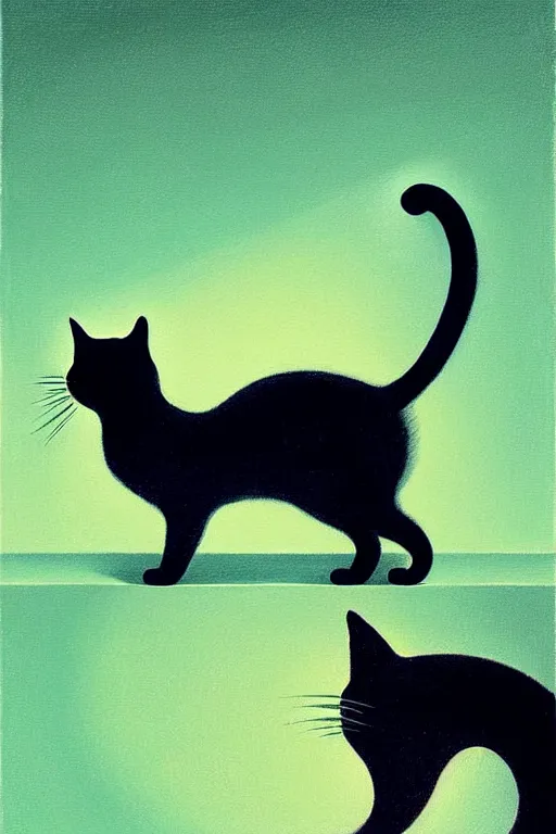 Image similar to cat logo, edward hopper and james gilleard zdzislaw beksisnski higly detailed