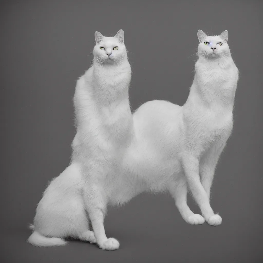 Prompt: a noble white cat, photography