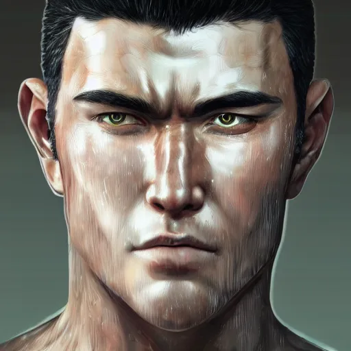 Prompt: photorealistic digital painting portrait of guts from berserk extremely detailed, made by wlop and maxwell boas