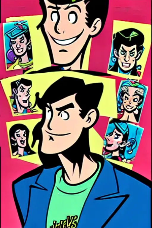 Image similar to jughead jones, in the style of dan decarlo, as drawn by dan decarlo for archie comics,