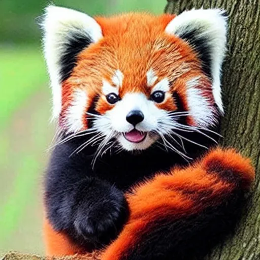 Image similar to Extremely cute!!! cat red panda hybrid