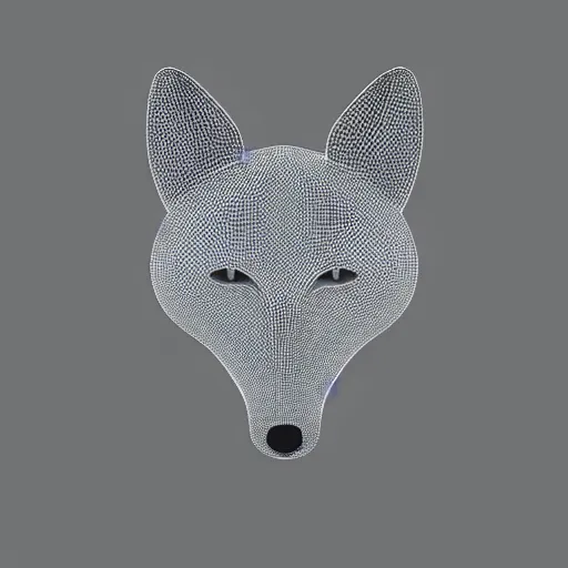 Image similar to an abstract, simplified icon depicting a fox's head, white background, elegant, award-winning, clever, render, blender, 3d, high quality, app, ios