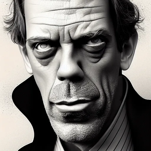 Image similar to hugh laurie is fused into banana, artstation, cgsociety, concept art, illustration, 8 k