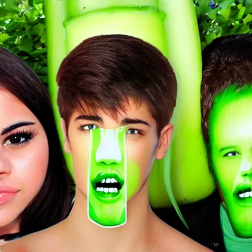 Image similar to photo of human celery with selena gomez face