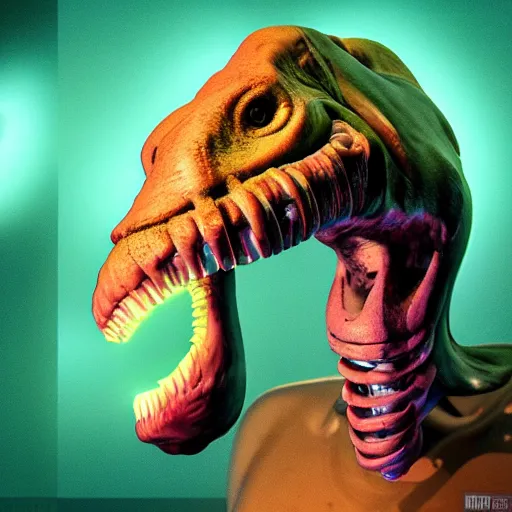 Image similar to Photorealistic bone hammerhead monster from pitch black. Hyperdetailed photorealism, 108 megapixels, amazing depth, glowing rich colors, powerful imagery, psychedelic Overtones, 3D finalrender, 3d shading, cinematic lighting, artstation concept art