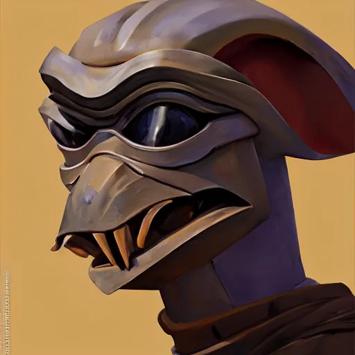 Prompt: greg manchess portrait painting of armored jar jar binks as overwatch character, medium shot, asymmetrical, profile picture, organic painting, sunny day, matte painting, bold shapes, hard edges, street art, trending on artstation, by huang guangjian and gil elvgren and sachin teng