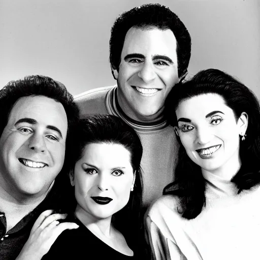 Image similar to seinfeld tv show elaine jerry meets shrek black and white 1 0 2 4 x 1 0 2 4