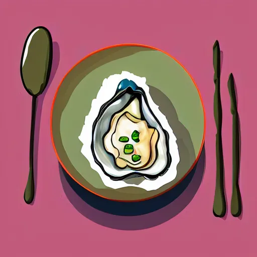Image similar to oyster with a couch inside instead of a pearl, cartoon, bitmap