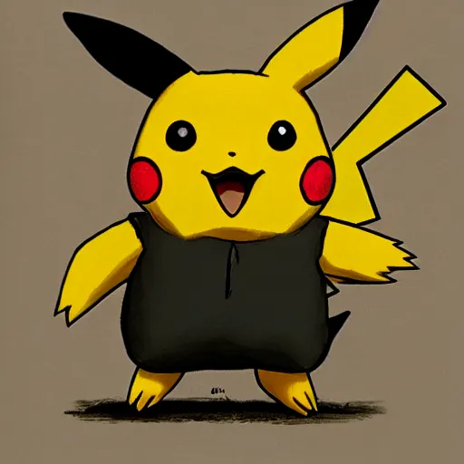 Prompt: pikachu. by soft rembrandt