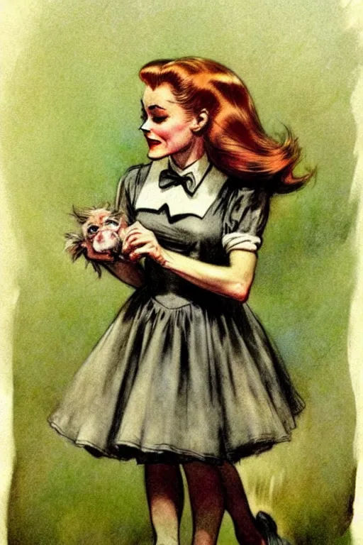 Prompt: (((((1950s wizard of oz. muted colors.))))) by Jean-Baptiste Monge !!!!!!!!!!!!!!!!!!!!!!!!!!!