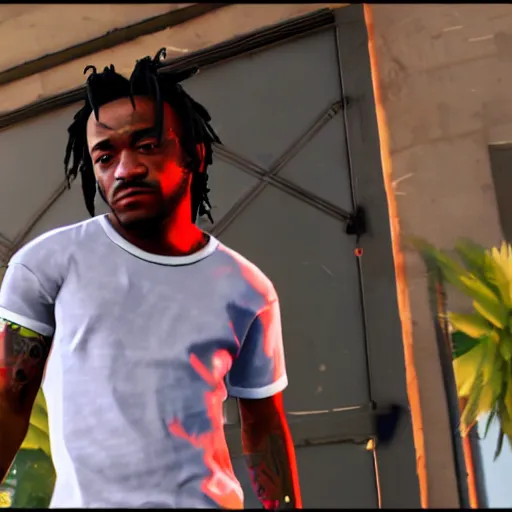 Image similar to lil uzi vert in grand theft auto 5, ultra screenshot