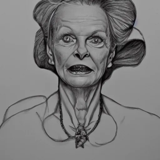 Prompt: pencil illustration of Vivienne Westwood highly detailed, cinematic,