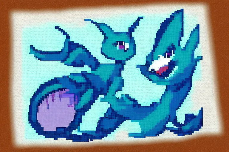 Image similar to Vaporeon with a sniper, Pixel Art