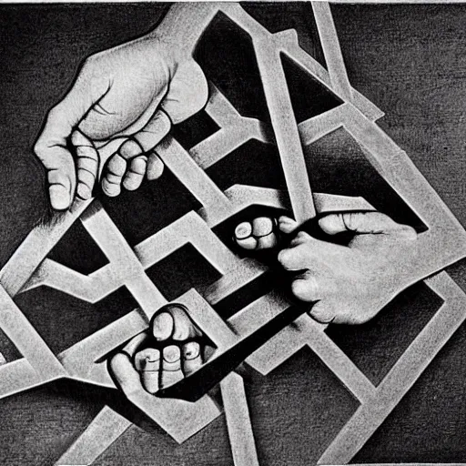 Prompt: hand, MC Escher