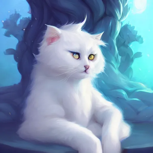 Prompt: a portrait of a beautiful white fluffy cat, art by lois van baarle and loish and ross tran and rossdraws and sam yang and samdoesarts and artgerm, digital art, highly detailed, intricate, sharp focus, Trending on Artstation HQ, deviantart, unreal engine 5, 4K UHD image