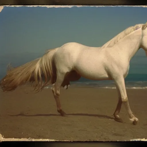 Prompt: a horse dolphin hybrid, nature photography, 35 mm film