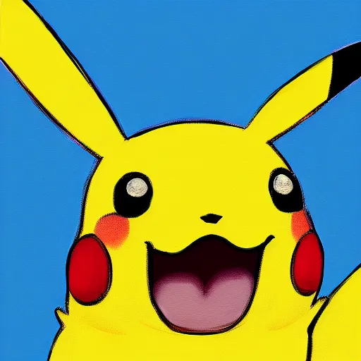 Image similar to pikachu by andi warhol, 4 k, digital painting, bright colors