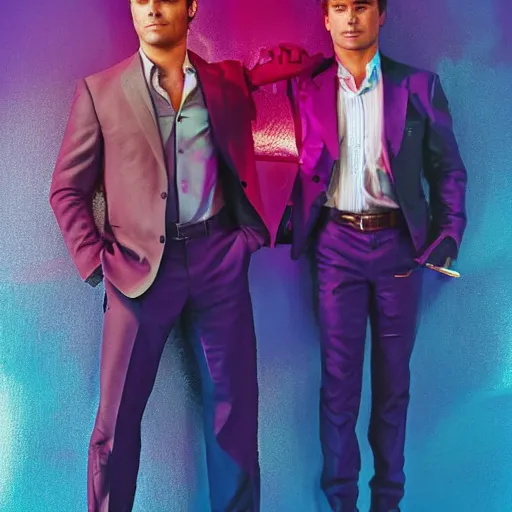 Image similar to zac efron, john stamos and rob lowe, vogue magazine cover, photoshoot, sharp details, face photo, face details sharp, by donato giancola and greg rutkowski and wayne barlow and zdzisław beksinski, eyeballs, product photography, action figure, sofubi, studio lighting, colored gels, colored background,