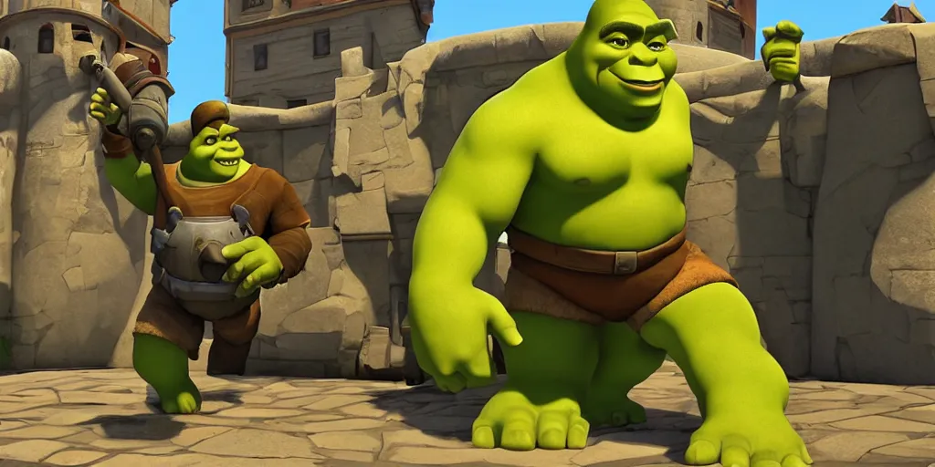 Image similar to shrek in team fortress 2, realistic 4 k octane beautifully detailed render, 4 k post - processing, highly detailed, intricate complexity, epic composition, magical atmosphere, cinematic lighting, masterpiece, ultra hd