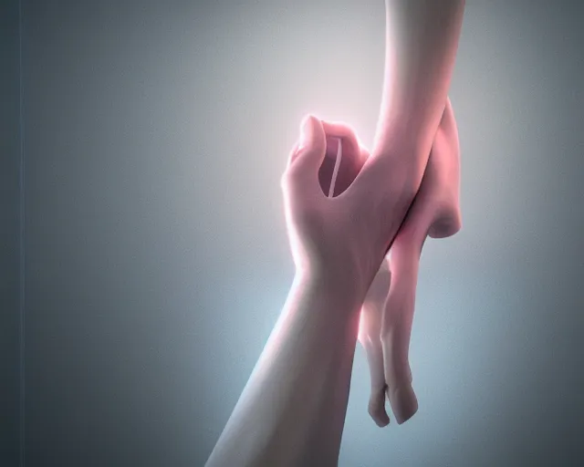 Prompt: xray photoshoot of couple hand holding, high details, octane render, unreal engine