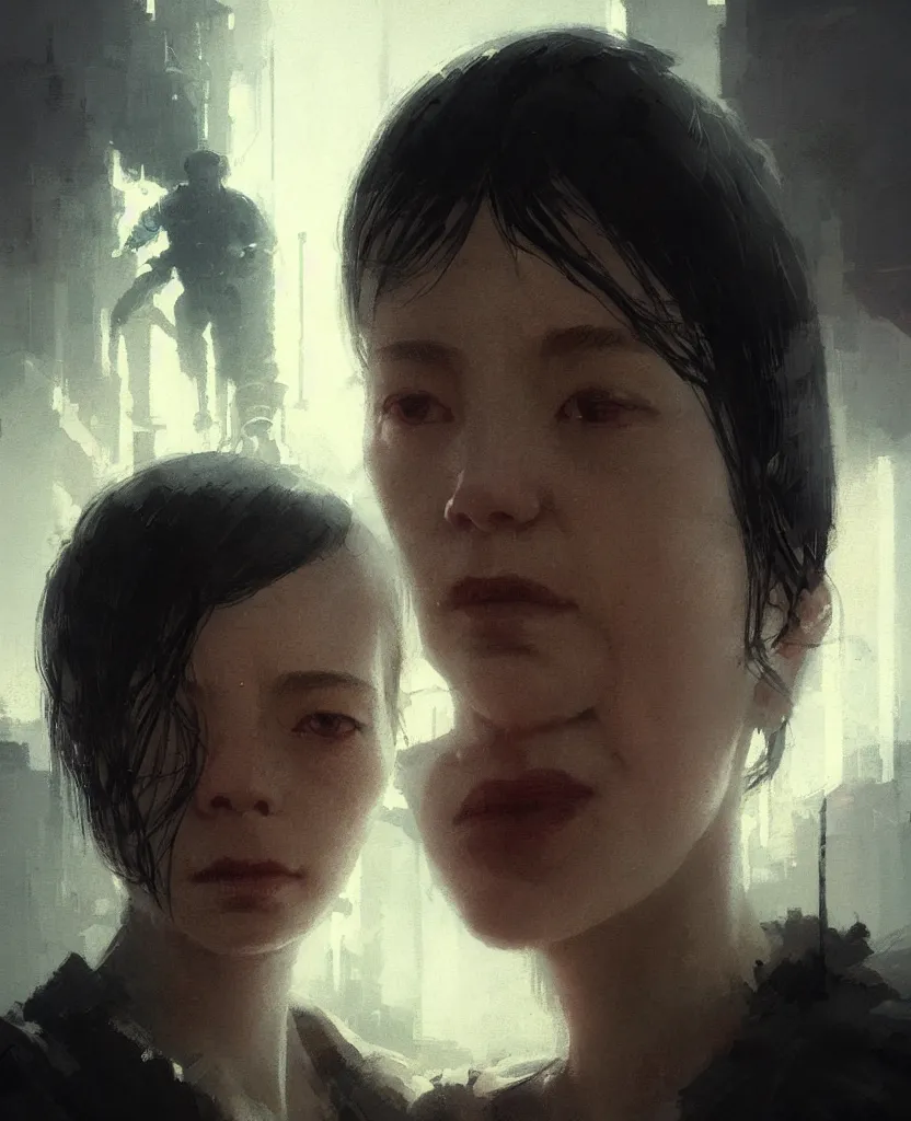 Image similar to close-up portrait Neil’s mom, excellent composition, cinematic dystopian brutalist atmosphere, dynamic dramatic cinematic lighting, aesthetic, very inspirational, arthouse. y Greg Rutkowski, Ilya Kuvshinov, WLOP, Stanley Artger Lau, Ruan Jia and Fenghua Zhong