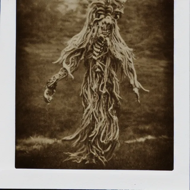 Image similar to folklore monster, polaroid