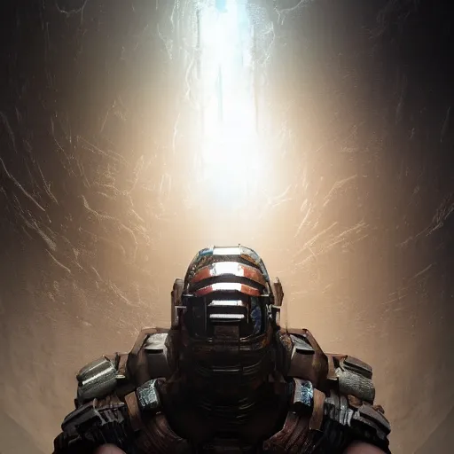 Image similar to hyperrealistic mixed media image of dead space by ridley scott, stunning 3 d render inspired art by greg rutkowski and xiang duan and thomas eakes, perfect symmetry, flesh texture, realistic, highly detailed attributes and atmosphere, dim volumetric cinematic lighting, 8 k octane detailed render, post - processing, masterpiece,