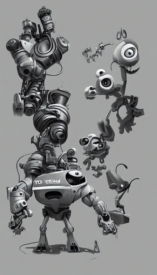 Prompt: techno artwork, by pixar concept artists