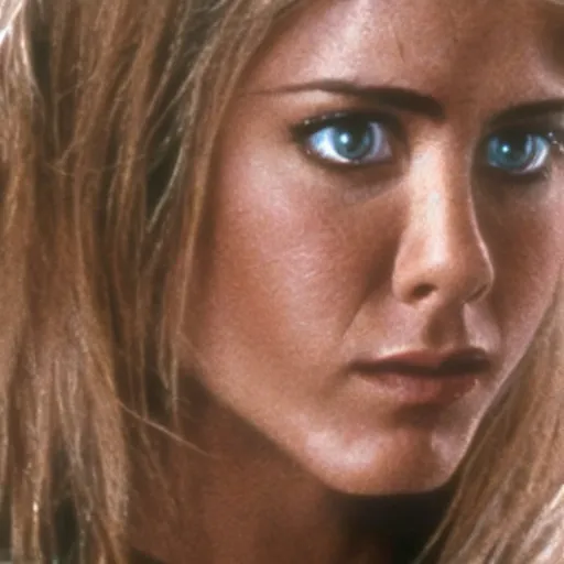 Image similar to jennifer aniston as dark lady, 1 9 8 0 s movie still frame, art by ridley scott