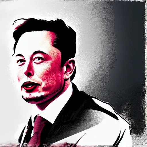 Image similar to realism illustration of elon musk