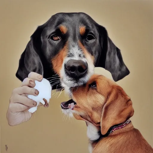 Image similar to eden ben zaken eating a dog, photorealistic, detailed