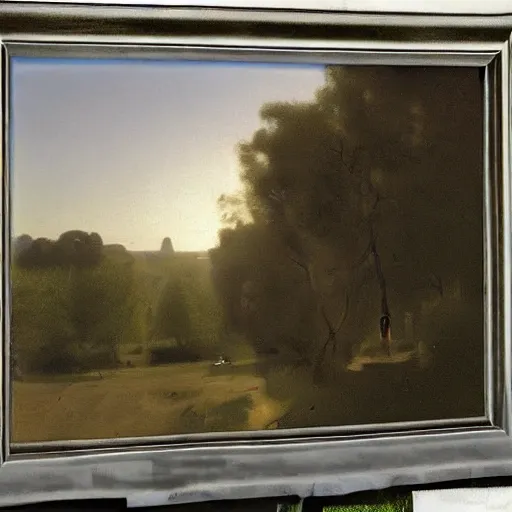 Image similar to rays of light diffracted through prism, by camille corot