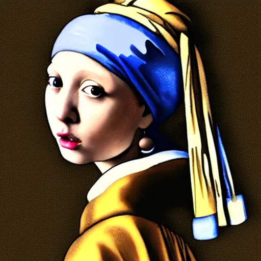Prompt: girl with a pearl earring, anime drawing, digital art, anime screenshot, trending on pixiv