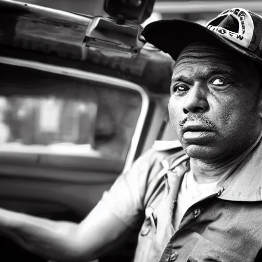 Image similar to a taxi driver waiting for his turn to get a gas photorealistic great photograph