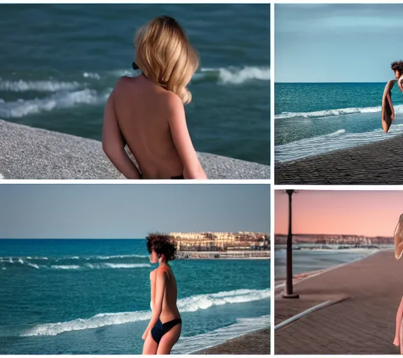 Prompt: photo of lido di ostia, cinematic color grading, various poses, soft light, faded colors, well framed, sharp focus, 8 k