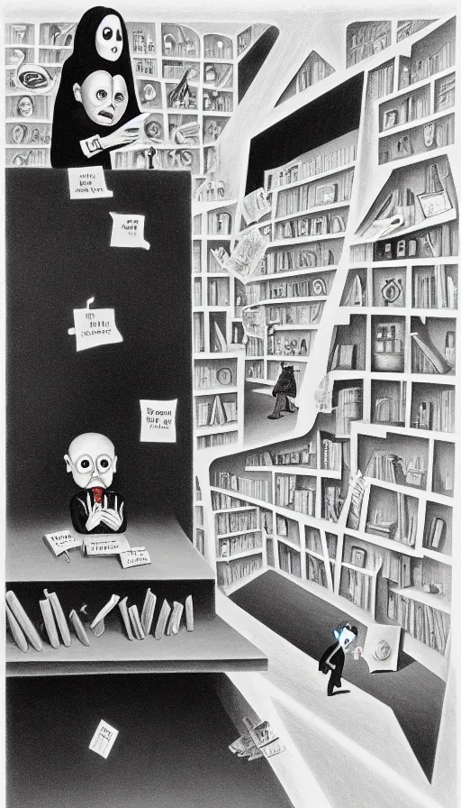 Image similar to the two complementary forces that make up all aspects and phenomena of life, by Charles Addams