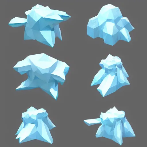 Prompt: low poly ice monster, concept art,