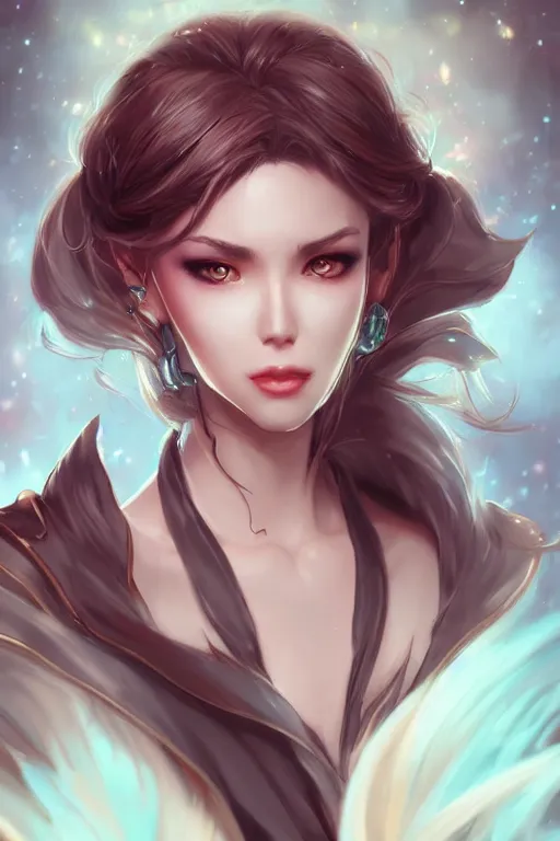 Image similar to a stunning portrait of a female fantasy character in the style of Artgerm, WLOP, Rossdraws, trending on artstation