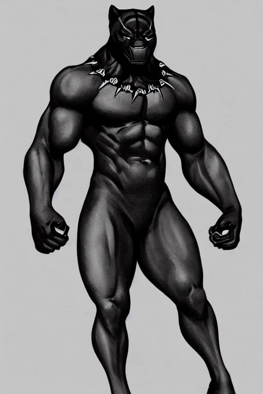 Prompt: anthropomorphic muscled black panther warrior, Artstation