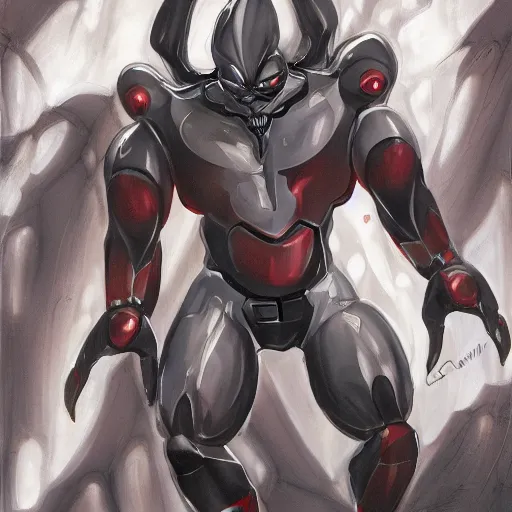 Image similar to Ultraman Mecha exposed to the symbiote and became Animaniacs character. Create by Gustave Courbet,high detailed,fine art,trending on Artstation, smooth draw,Sharp focus.