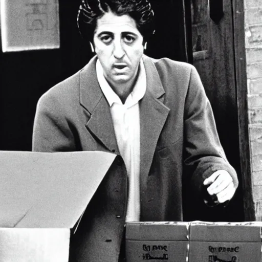 Image similar to Michael Corleone, returns a large parcel to the Post Office,