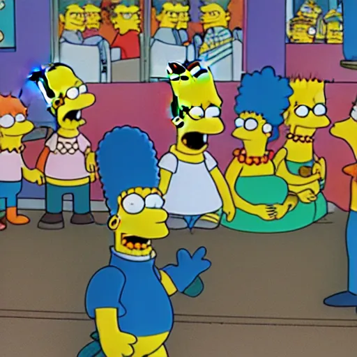 Image similar to photograph of the simpsons, 5 0 mm color photography