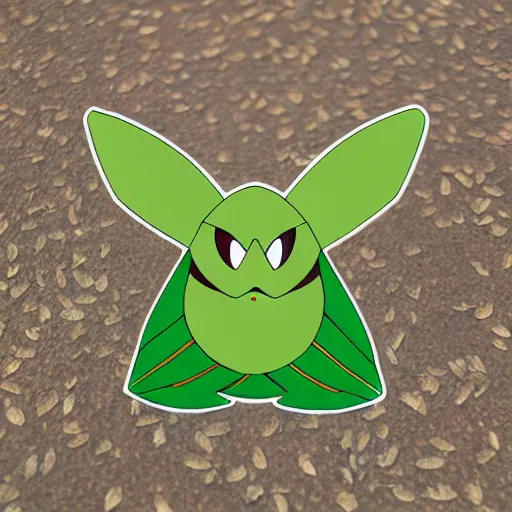 Prompt: a new pokemon made of leaves