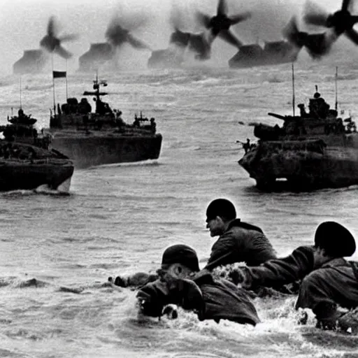 Image similar to the d - day, by robert capa,